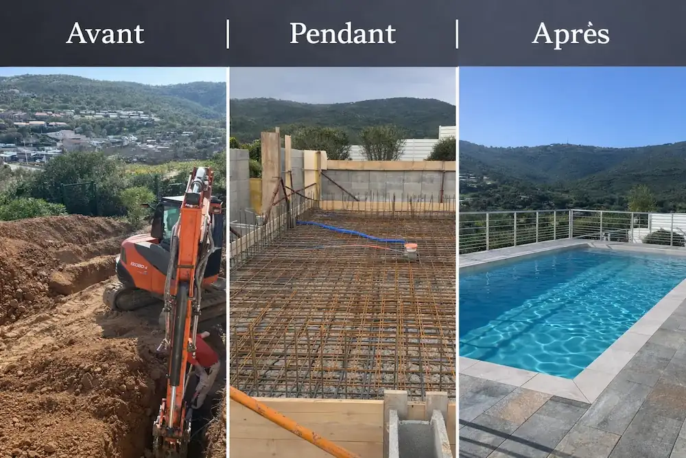 Réalisation implantation-terrassement-fondations-piscine et terrasses var